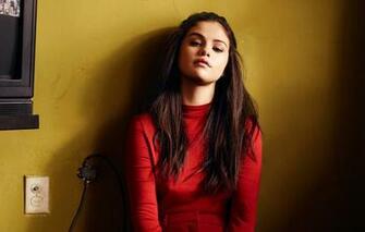 Wallpaper Selena Gomez Actress Singer Brunette Red