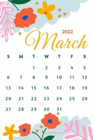 Floral Monthly Calendar Printable