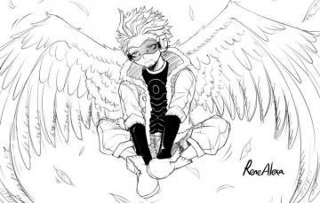 Wallpaper Wings Angel Art Guy Black And White My Hero