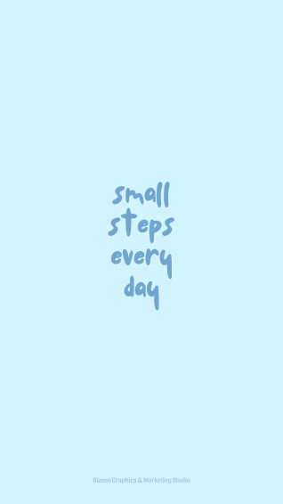 Pastel Blue Aesthetic Wallpaper Quotes Small Steps Everyday
