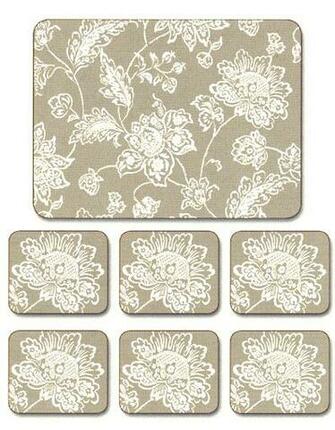 Everard Damask Coaster Set Ref Jseverdamc