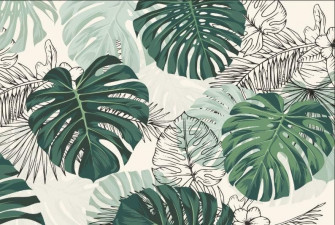 Green Palm Leaves Wallpaper Botanical Leafs Wall Mural