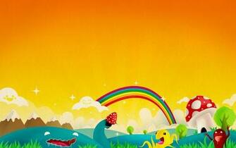 Rainbow Orange Background With Image Wallpaper