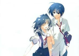 Nad Fujibayashi Kyou Kagome Okazaki Tomoya White Wallpaper