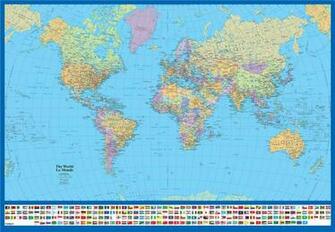 Shipping Custom World Wall Map Poster Bedroom Decor Fashion