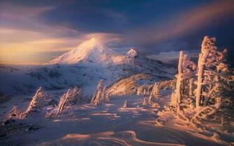 Snow Three Sisters Chambers Lakes Oregon Usa HD Wallpaper For Desktop
