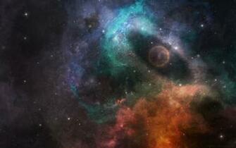 Outer Space Galaxies Fire Room HD Wallpaper