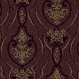 Burgundy Raised Ogee Damask Wallpaper Wall Sticker Outlet