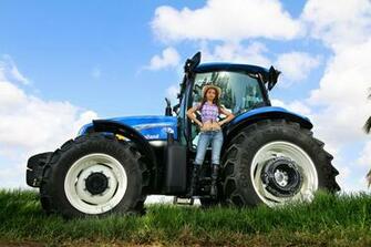 Wallpaper Girl Tractor Farmer Jeans Situations