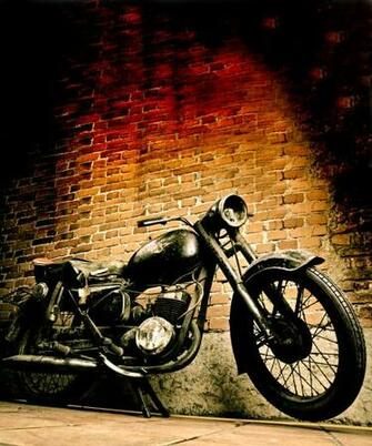 Old Motorcycle Vertical By Turlu