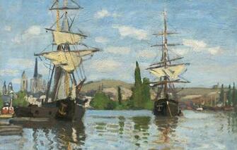 Wallpaper Landscape Picture Claude Monet Sailing Ships On The