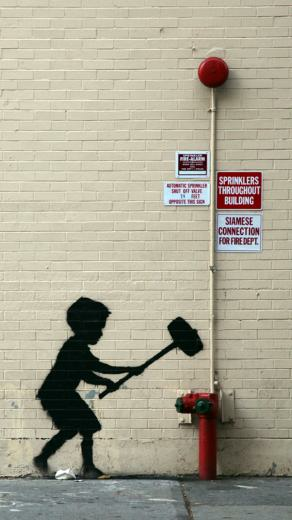 Banksy Graffiti New York City iPhone 5s Wallpaper
