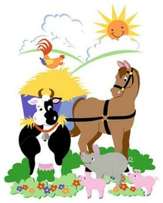 Barnyard Friends Paint By Number Wall Mural Farmhouse Wallpaper