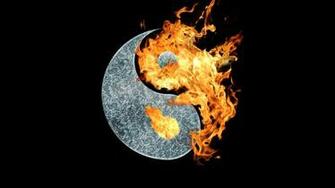Fire And Ice Yin Yang Wallpaper Screen