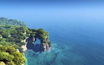 Cliff With Vegetation Ocean