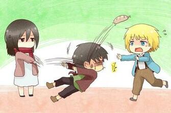 Attack On Titan Shingeki No Kyojin Chibi Mikasa Ackerman Eren Jaeger
