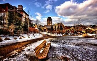 High Resolution Winter City Desktop Laptop Ed In Bench