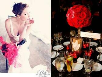 Old Hollywood Glam Vintage Wedding Theme Red Black Reception Color