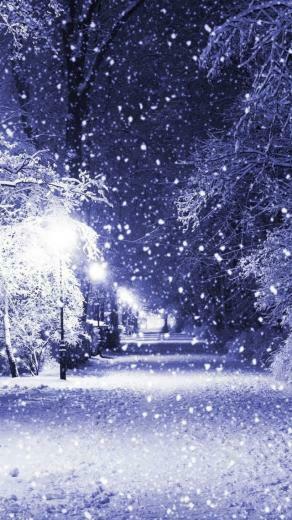 Street Under The Snow Wallpaper iPhone