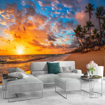 Sky Sunset 3d Poster Mural Sunny Beach Peel And Stick Wallpaper
