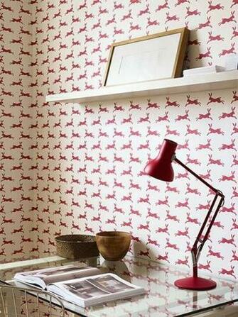 Jane Churchill Wallpaper Red White