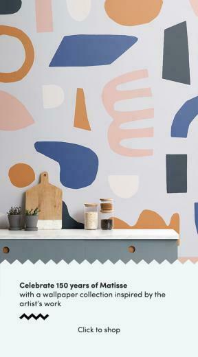Blue And Brown Rustic Abstract Shapes Wallpaper Mural In