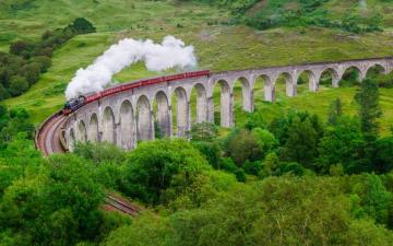 Steam Train Glenfinnan Viaduct Is A Railway On The West