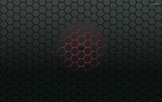 Red Glow Under A Metallic Honeycomb Wallpaper Digital Art