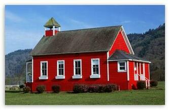 Red Schoolhouse Northern California HD Desktop Wallpaper Widescreen