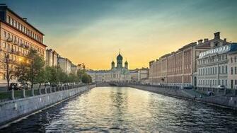 Petersburg Peter Neva River House Sky Cathedral Morning