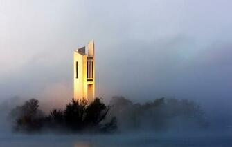 Wallpaper Fog Morning Australia Canberra National Carillon