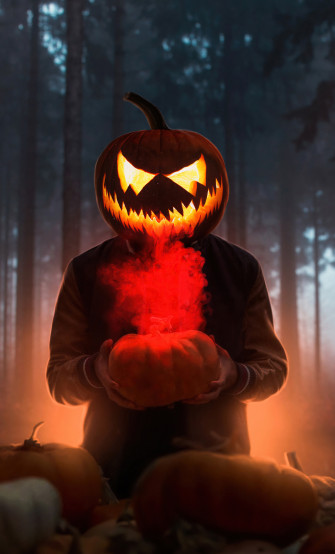 Halloween Glowing Mask Boy 4k iPhone HD Wallpaper Image Photos