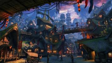 Green Shadow Town Yang Bo Fantasy Asian Oriental China