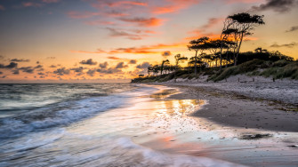 Sand Horizon Sunset Nature Ocean Beach 4k Ultra HD Wallpaper