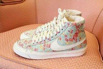 Floral Nikes Swag Cool Love Fun Girly Cute Adorable