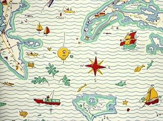 Photos Out To Sea Map Wallpaper Contemporary