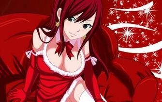 Erza Scarlet Christmas Dress Deviant Art Anime Fairy Tail HD Wallpaper