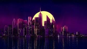 City Buildings Night Cityscape Skyscraper Minimalist