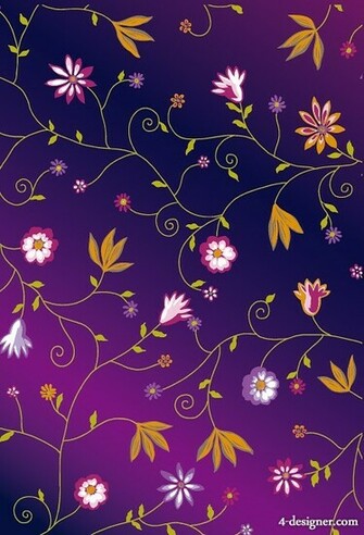 Cute Colorful Flowers Patterns Leaves Background