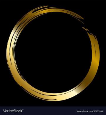 Vector Gold Brush Circle On Black Background A