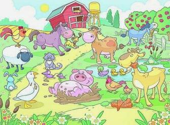 Baby Farm Animals Wall Mural Wallpaper For Nursery