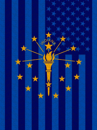 Indiana State Flag Graphic Usa Styling Jigsaw Puzzle By Garaga