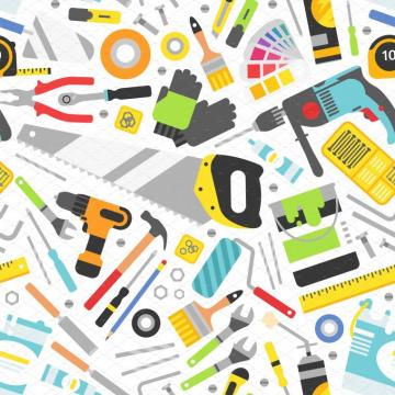 Construction Tools Vector Pattern