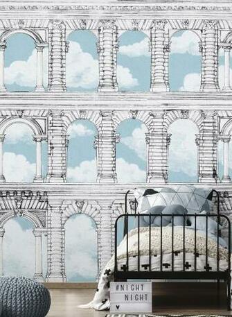 Contemporary Wallpaper Natural Fiber Cellulose