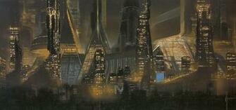 Wallpaper Futuristic Artwork City Skyline Syd Mead