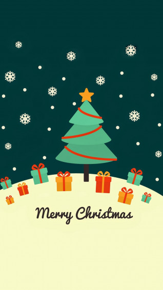 Cute Christmas Card Greeting iPhone Wallpaper