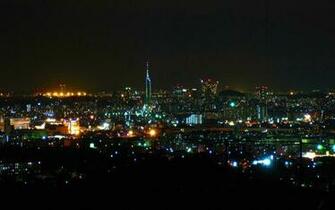 Cityscape At Night Fukuoka Japan Wallpaper City