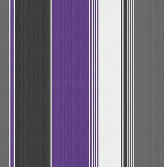 Debona Stripe Purple Black Silver Wallpaper Sample