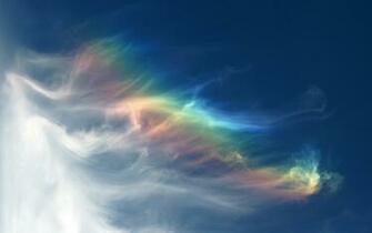 Sky Clouds Rainbow Spectrum Color Wallpaper