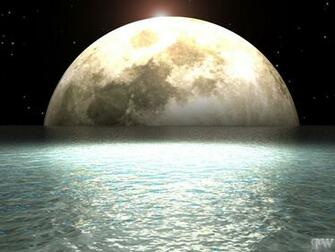 Moon Setting Over Water By Infin8cyn